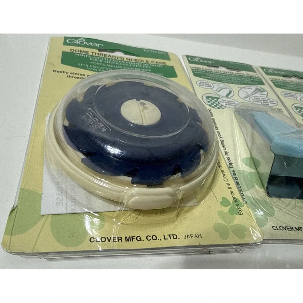 Clover‎ Tape Maker 25mm 18mm & 625 Dome Threaded Needle Case 3 Pcs Craft LOT New